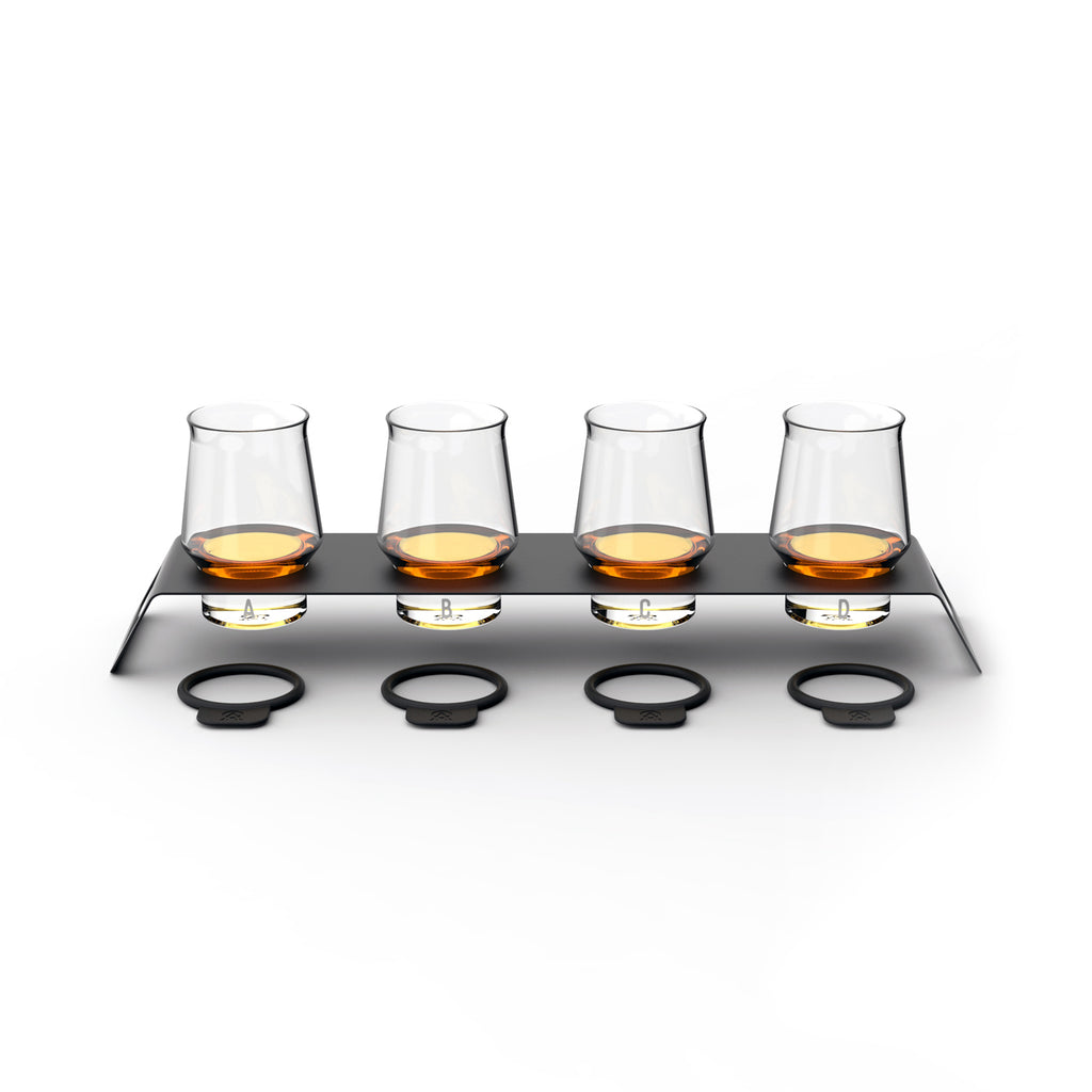 Glencairn Whisky Glass, Official Blind Tasting Crystal Whiskey Glassware, Set of 4 (Black)